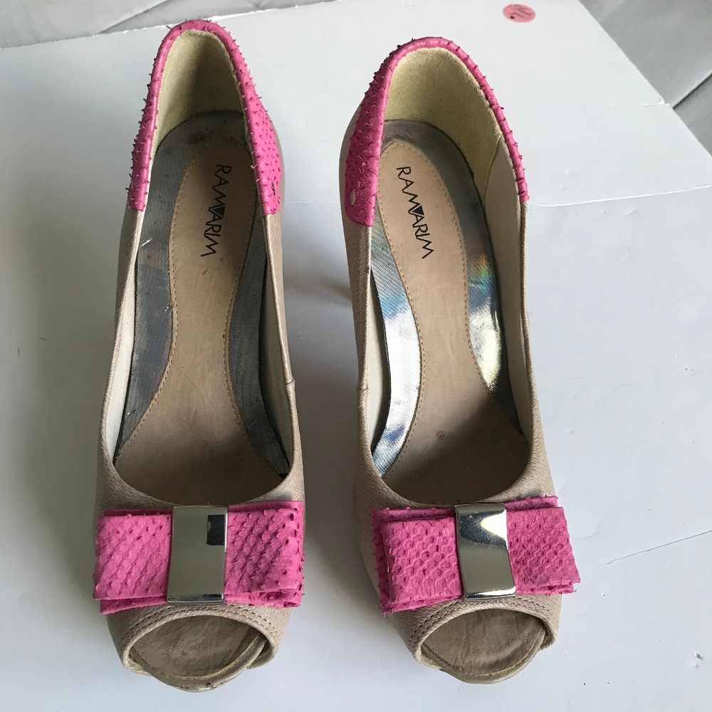 Ramarin open toe leather pumps Sz 7 (S-61) - Picture 2 of 8